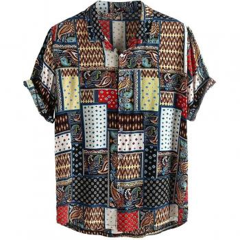Camisa Estampada de Suela Manga Corta KLV