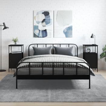 VidaXL Nachttisch Nachttische 2 Stk Schwarz 41x31x80 cm Spanplatte