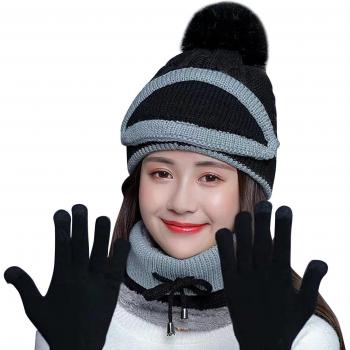 Kit d'hiver tricoté pour femmes : écharpe, bonnet, gants