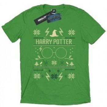 T-shirt da donna Harry Potter con motivo natalizio in cotone