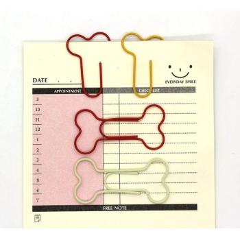 24er Set kreative bunte Metall Clips in Knochenform - Lesezeichen mit PVC Verpackung für Büro und Schule