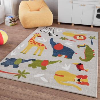 Moderner Spielteppich Benny & Friends, rund, 10 mm Höhe