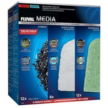 Fluval 6 Meses de Recargas Filtrantes para Filtros 306/406 e 307/407