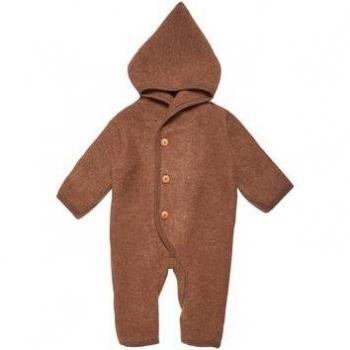 HUTTEliHUT Babyanzug BILLIE Button Wolle Fleece Karamell