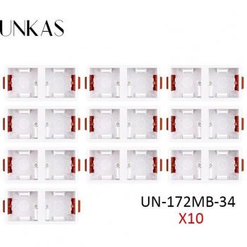 Caja de instalación para yeso UNKAS, 34mm de profundidad, enchufe de interruptor, medidas 86mm / 146mm / 172mm