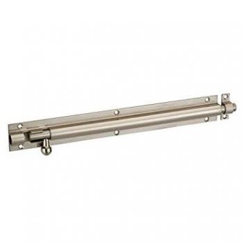 Targette en acier THIRARD, pêne Ø 10 mm, 32 x 253 mm, finition nickel satiné