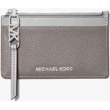 Tarjetero femenino Michael Kors de piel granulada con cierre de cremallera