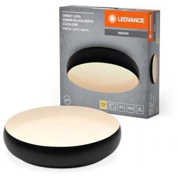 Ledvance Orbis Livia Deckenleuchte mit Metallring – Schwarz/Weiß, 36 W, 2400 lm, 3000 K, 520 mm