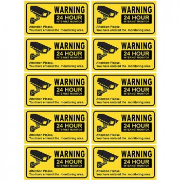 10PCS Waterproof Security Camera Warning Decals