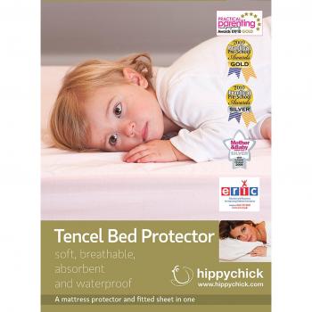 Hippychick Cot/Bed Tencel Fitted Mattress Protector - Pale Blue
