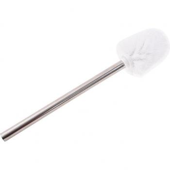 Escobilla de baño de acero inoxidable, cabezal blanco, D8xL36cm, 1 ud