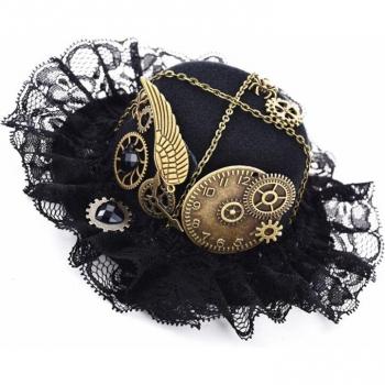 Lolita Steampunk Mini Top Hat with Gear