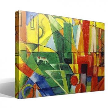Arte Urbano: Panorama Rural con Casa y Ganado en Lienzo 55x75cm