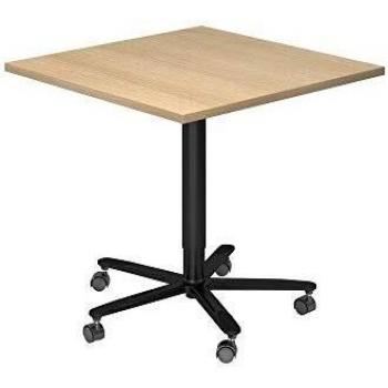 BISTRO 88Q D - Table de conférence 80 x 80 noir Chêne