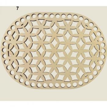 Base en bois à crochets, ensemble 6 pièces, forme ovale