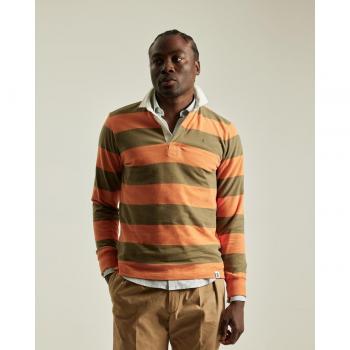 Polo de Rayas Naranja para Hombre