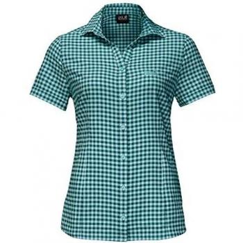 Jack Wolfskin Damen Kepler Shirt mit Grüner Tartanmusterung – XS