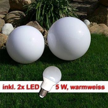 Warmweiß Kugelleuchte mit 5 W LED – 2‑teiliges Set