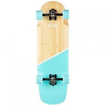 AOB Cruiser Longboard Komplett Board - perfekt für die Stadt - handlich und für Jede Altersklasse mit Kick Tail