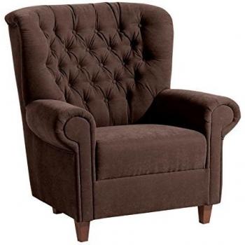Křeslo Chesterfield Max Winzer, textil, hnědé