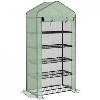 Invernadero Resistente Outsunny con Puerta Cremallera 90x49x193 cm