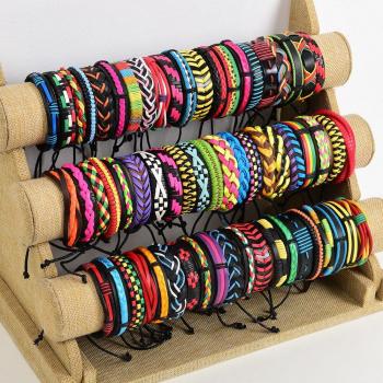 Brazaletes de cuero estilo mixto