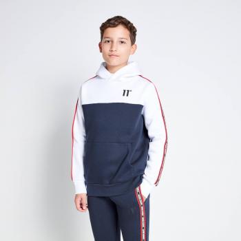 Sudadera Joven Navy & White con Diseño de Bloques de Color