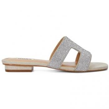 Dune London Womens Ladies Loupe Smart Slider Sandals - Silver Leather - Size UK 4