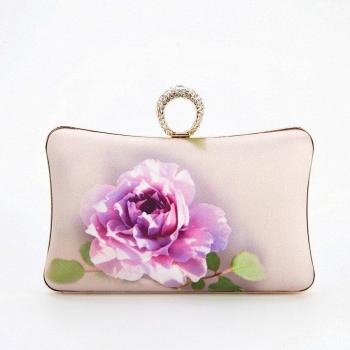 Sac à main Cheongsam en satin rose