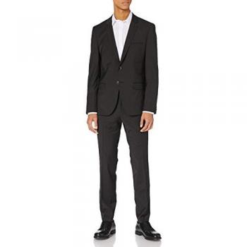 Abito Hugo Boss Hesten da Uomo - Nero, Slim Fit in Lana, Taglia 48