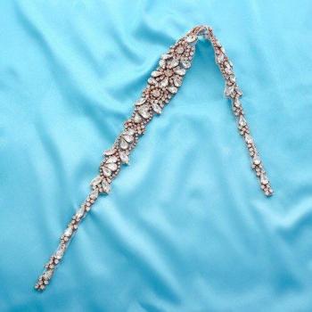 Sewn‑On Rhinestone Bridal Belt