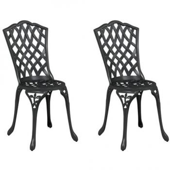 Chaise de Jardin Noir Aluminium Vidaxl 2 pcs – 55x56,5x91 cm