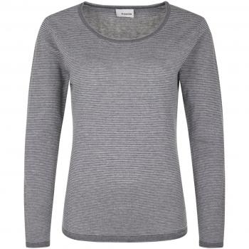 Rodier Damen Pullover in feinem gestricheltem Design, Rollkanten-Optik