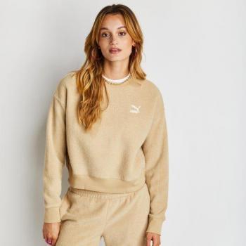 Sudadera de felpa Classics para mujer - Puma - Beige