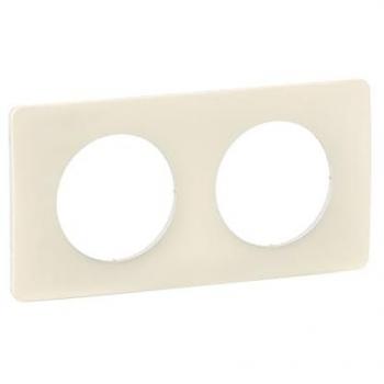 Plaque Céliane 2 Interrupteurs Blanc Amande