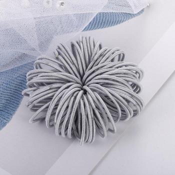 Mädchen Haaraccessoires 3 cm Gummi-Pferdeschwanzbänder – Freundliche Babybandana Dekorationen (100 Stk.)