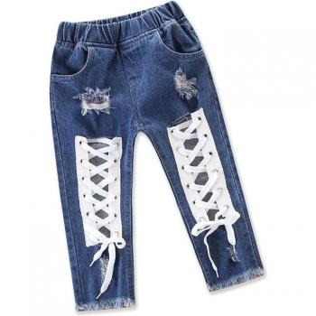 Pantalones Mezclilla Infantil con Ventana de Diseño