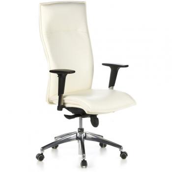 Silla Ergonomica Murano 20 – Piel Marfil, Brazos Integrados