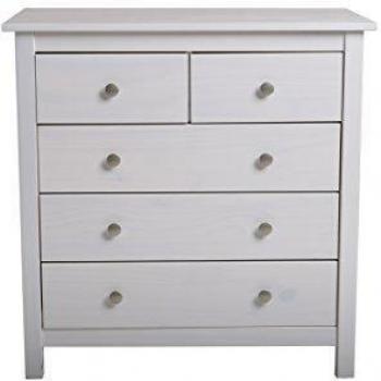 Commode moderne à cinq tiroirs en blanc nacré