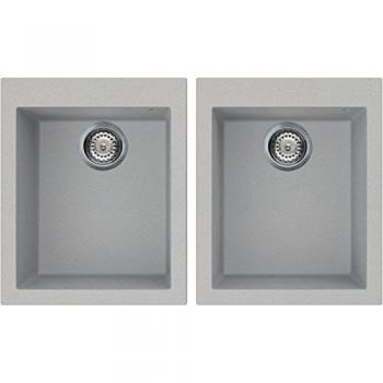 ELLECI Quadra 200 LMQ20079 Lavello 50 cm 2 Vasche Metaltek Alluminio