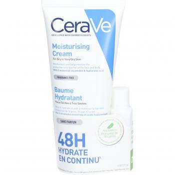 CeraVe Baume Hydratant Sèche à Très Sécher + Crème Lavante Offerte 20 ml