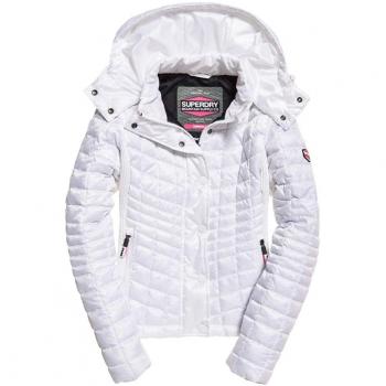 Superdry Nova Box Quilt Fuji Jacket, Chaqueta Deportiva para Mujer, Blanco