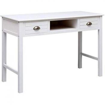 Table de Bureau VidaXL Blanc 110 x 45 x 76 cm Bois