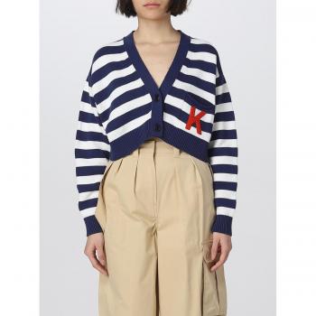 Kenzo Cropped Cardigan for Women in Blue - Size M
