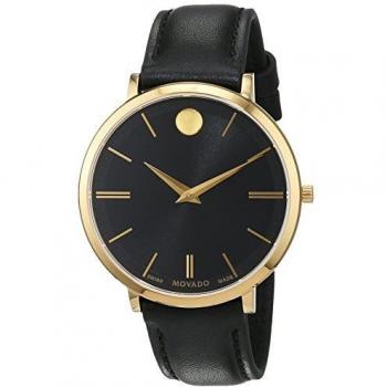 Montre Mixte Movado 607091 – Design épuré, cadran noir, verre saphir