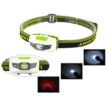 Wasserfeste LED-Projektor Headlampen-Taschenlampe 3‑Modus mit Rotem Stroboskop, robust für Angeln & Trekking