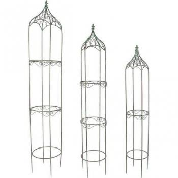 Vintage Metall-Rankgitter Obelisk 3er-Set