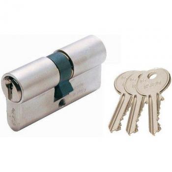 Clé de fixation laiton nickelé 3‑cames DIN 65 mm, cylindre 30+35