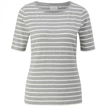 Viskose-Ringelshirt mit feinem Glanz