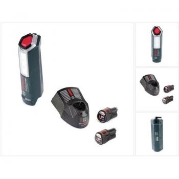 Bosch GLI 12V-300 Lampe portable + 2 batteries GBA 12V 3,0 Ah + chargeur